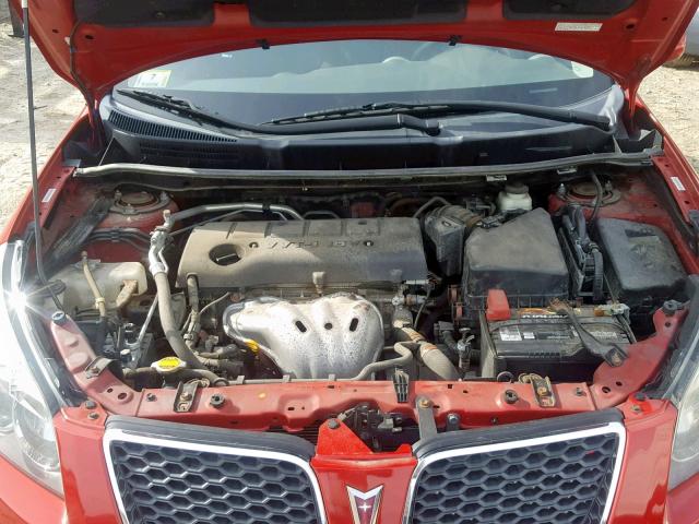 5Y2SM67059Z452637 - 2009 PONTIAC VIBE RED photo 7