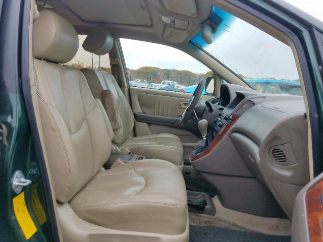 JT6HF10U8X0028107 - 1999 LEXUS RX 300 GREEN photo 5