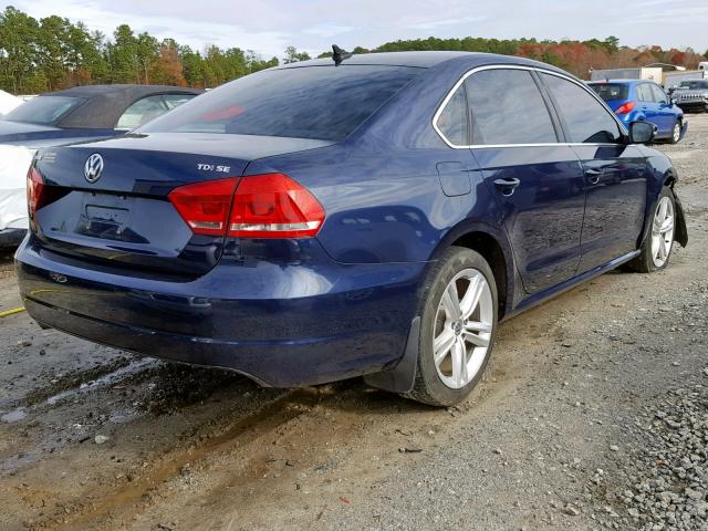 1VWBV7A32FC053055 - 2015 VOLKSWAGEN PASSAT SE BLUE photo 4