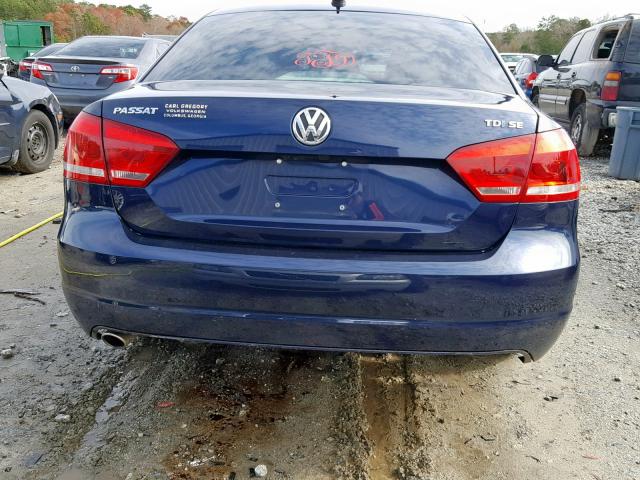 1VWBV7A32FC053055 - 2015 VOLKSWAGEN PASSAT SE BLUE photo 9