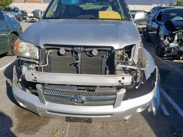 JTEGW21A770018694 - 2007 TOYOTA HIGHLANDER SILVER photo 9