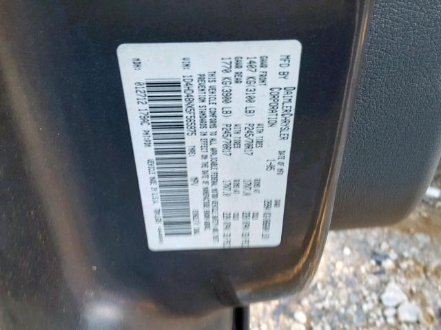 1D4HD48NX5F565975 - 2005 DODGE DURANGO SL GRAY photo 10