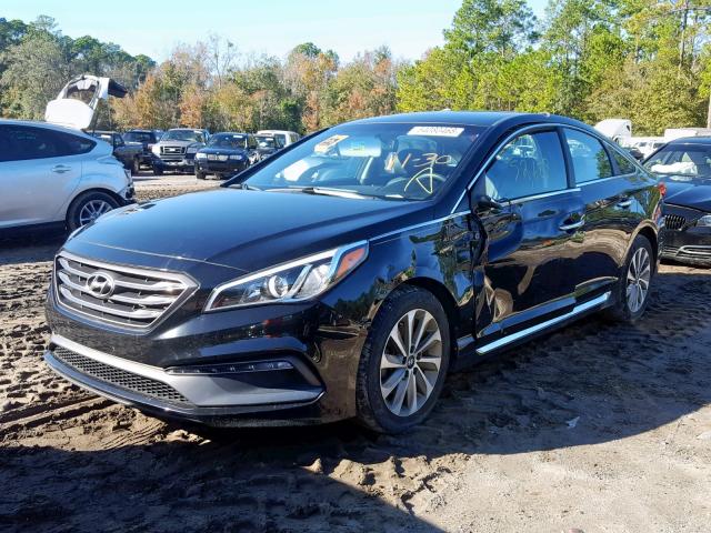 5NPE34AFXFH080376 - 2015 HYUNDAI SONATA SPO BLACK photo 2