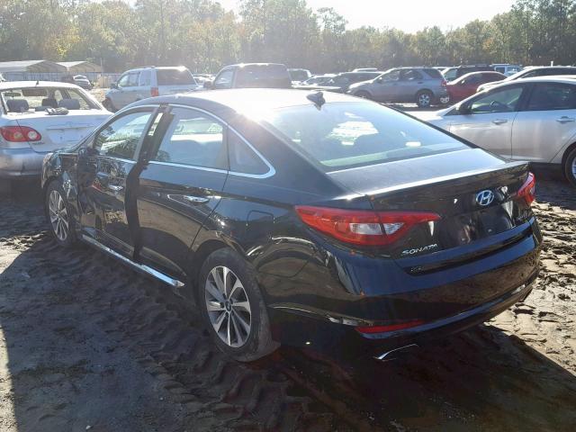 5NPE34AFXFH080376 - 2015 HYUNDAI SONATA SPO BLACK photo 3