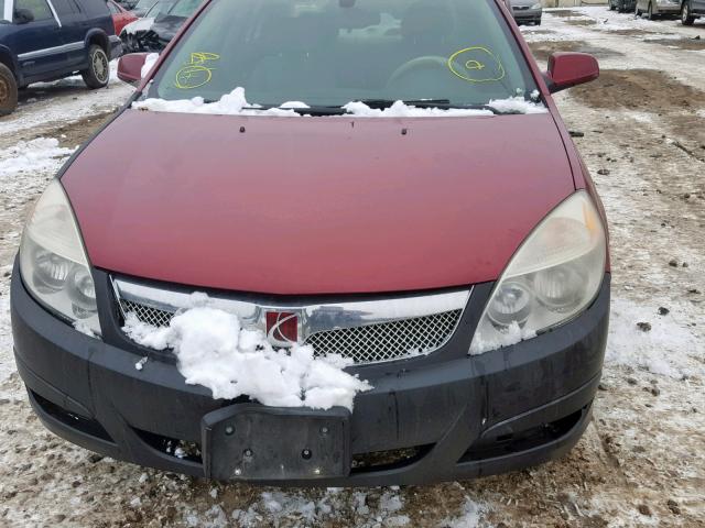 1G8ZS57NX7F185496 - 2007 SATURN AURA XE RED photo 10