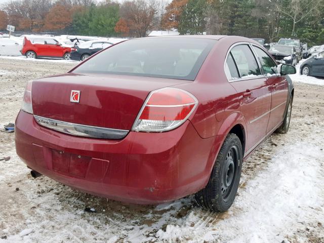 1G8ZS57NX7F185496 - 2007 SATURN AURA XE RED photo 4