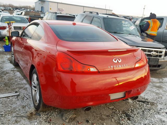 JNKCV64F99M654807 - 2009 INFINITI G37 RED photo 3