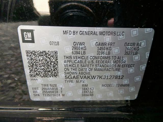 5GAEVAKW7KJ127812 - 2019 BUICK ENCLAVE ES BLACK photo 5