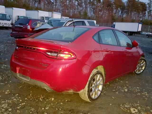 1C3CDFBH1DD641541 - 2013 DODGE DART SXT RED photo 4