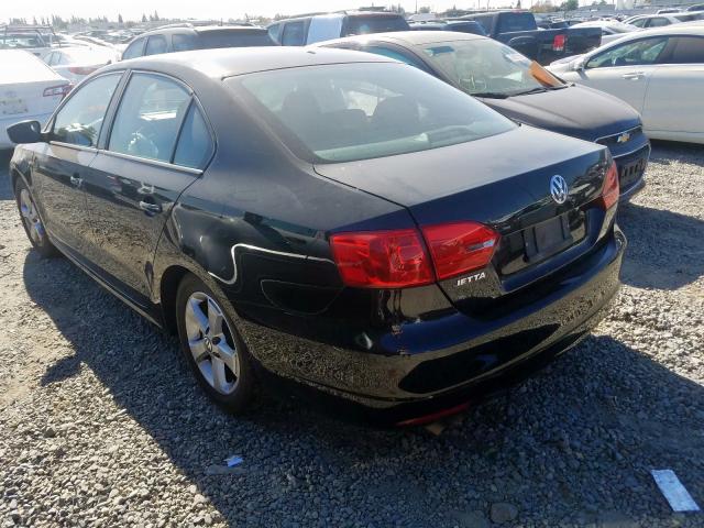 3VW2K7AJ1CM373548 - 2012 VOLKSWAGEN JETTA BASE 黑色 照片 3