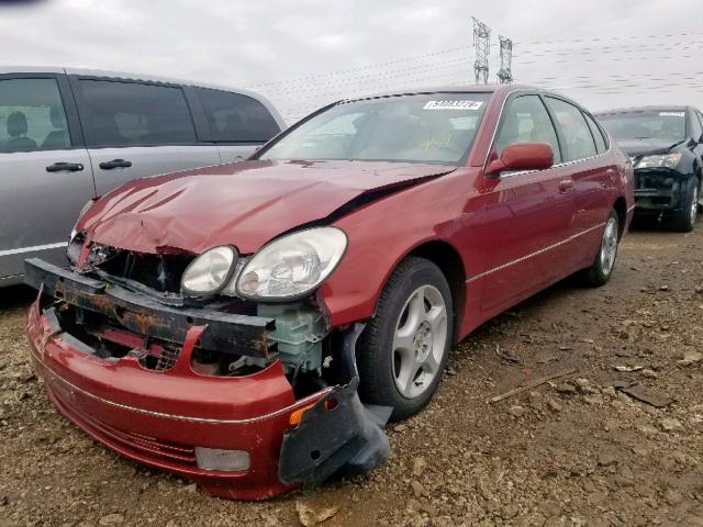 JT8BD68S8W0027542 - 1998 LEXUS GS 300 RED photo 2