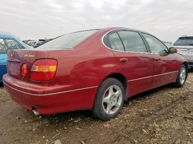 JT8BD68S8W0027542 - 1998 LEXUS GS 300 RED photo 4