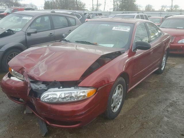 1G3NK52T1YC354883 - 2000 OLDSMOBILE ALERO GX RED photo 2