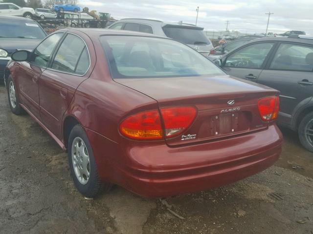 1G3NK52T1YC354883 - 2000 OLDSMOBILE ALERO GX RED photo 3