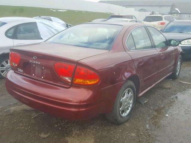 1G3NK52T1YC354883 - 2000 OLDSMOBILE ALERO GX RED photo 4