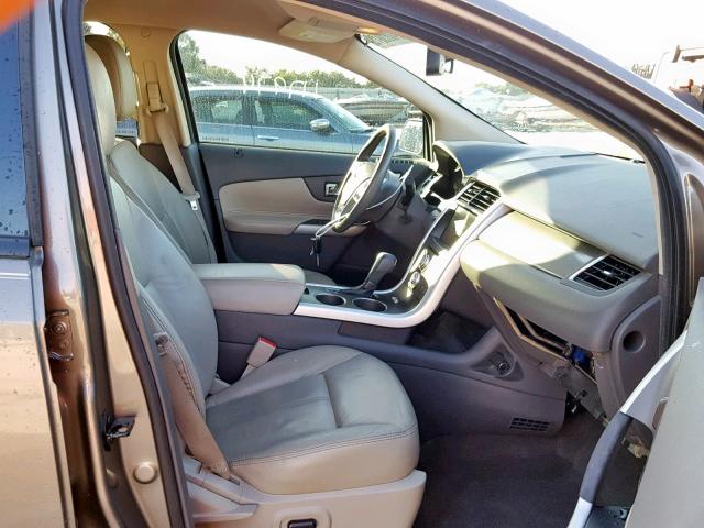 2FMDK3JC8EBA09116 - 2014 FORD EDGE SEL GRAY photo 5