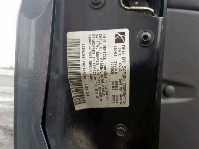 1G8AL52F74Z148782 - 2004 SATURN ION LEVEL CHARCOAL photo 10