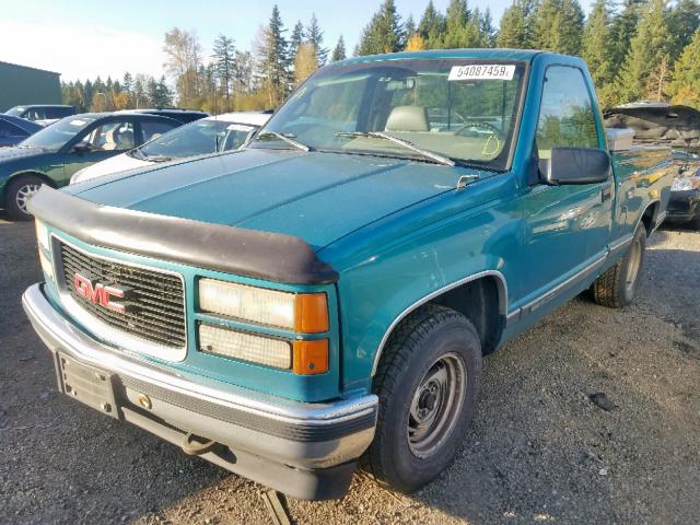 1GTEC14M1TZ515119 - 1996 GMC SIERRA C15 GREEN photo 2