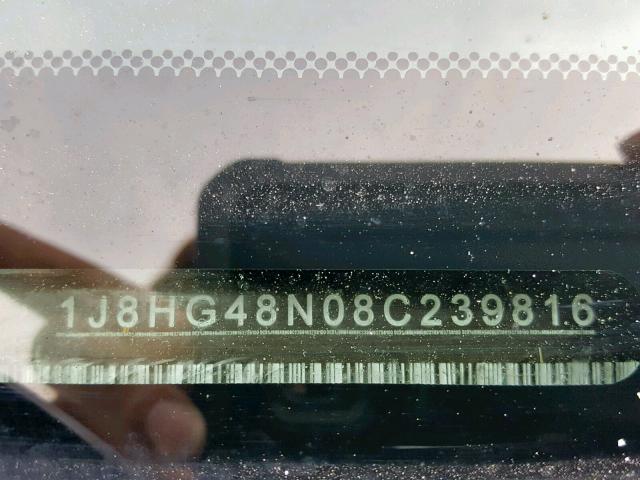 1J8HG48N08C239816 - 2008 JEEP COMMANDER ვერცხლისფერი ფოტო 10