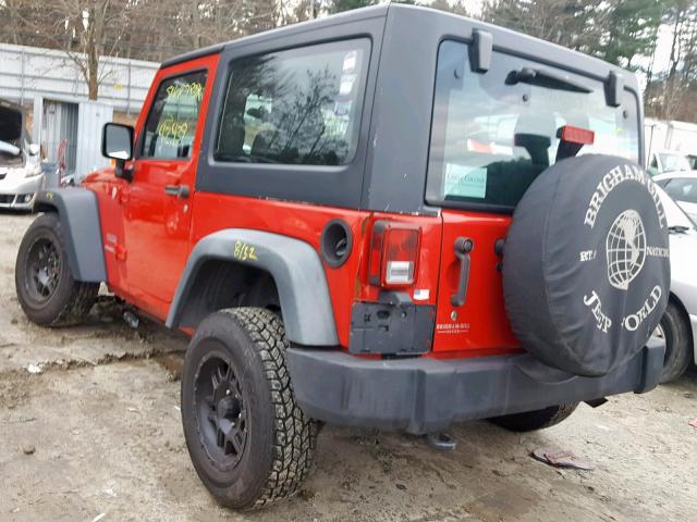 1J4AA2D11BL508361 - 2011 JEEP WRANGLER S RED photo 3