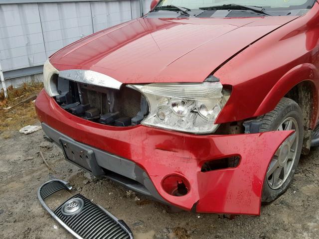 5GADT13S342169663 - 2004 BUICK RAINIER CX RED photo 9