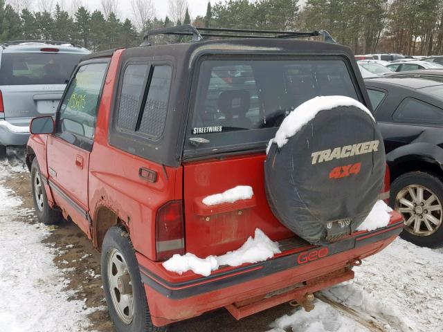 2CNBJ18U3L6211350 - 1990 GEO TRACKER RED photo 3