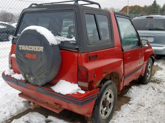 2CNBJ18U3L6211350 - 1990 GEO TRACKER RED photo 4