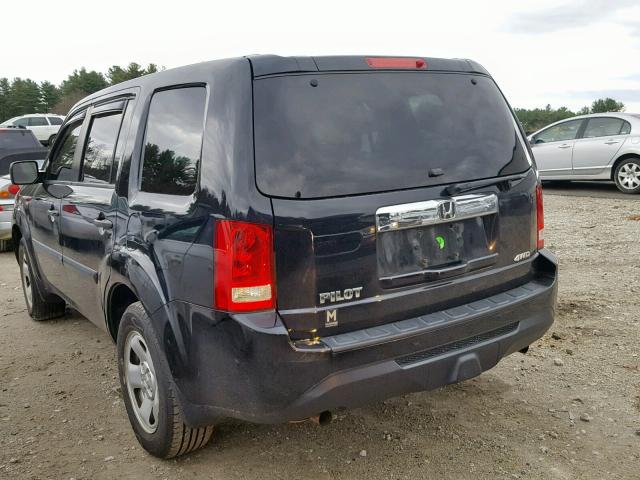 5FNYF4H28CB069880 - 2012 HONDA PILOT LX BLACK photo 3