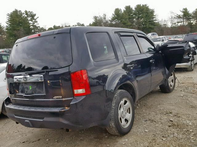 5FNYF4H28CB069880 - 2012 HONDA PILOT LX BLACK photo 4