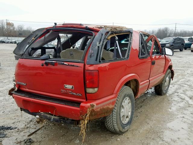 1GKCT18W9TK519354 - 1996 GMC JIMMY RED photo 4