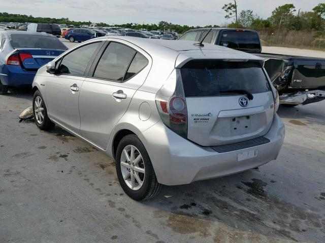 JTDKDTB3XC1007333 - 2012 TOYOTA PRIUS C SILVER photo 3