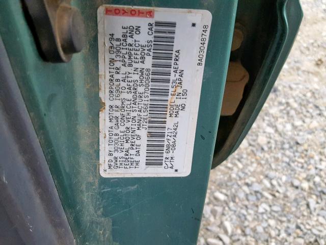 JT2EL56E1S7000668 - 1995 TOYOTA TERCEL DX GREEN photo 10