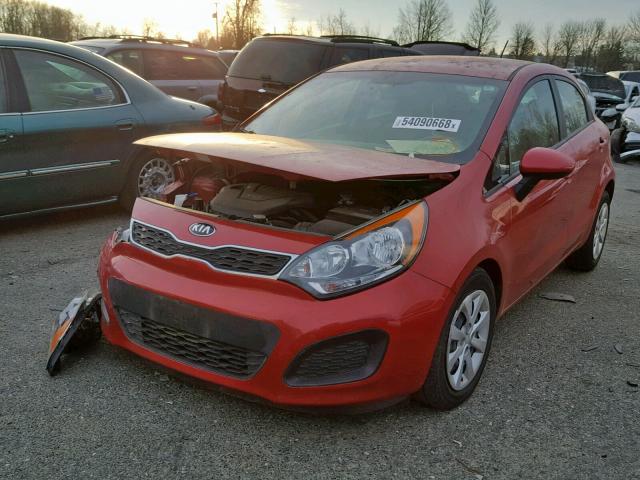 KNADN5A33E6416473 - 2014 KIA RIO EX RED photo 2