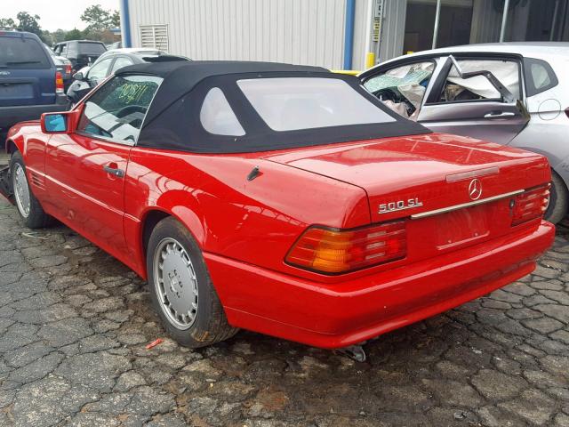 WDBFA66E9NF049004 - 1992 MERCEDES-BENZ 500 SL RED photo 3