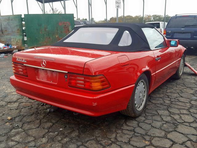 WDBFA66E9NF049004 - 1992 MERCEDES-BENZ 500 SL RED photo 4