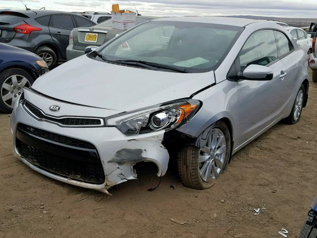 KNAFX6A87F5371470 - 2015 KIA FORTE EX SILVER photo 2