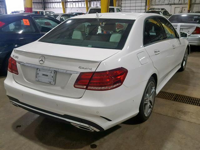 WDDHF9BB2EB074039 - 2014 MERCEDES-BENZ E 550 4MAT WHITE photo 4