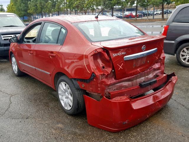 3N1AB6AP6CL744760 - 2012 NISSAN SENTRA 2.0 RED photo 3