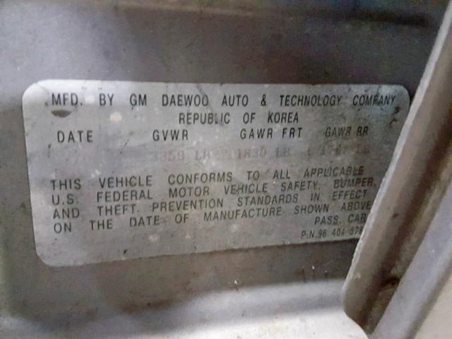 KL1TD56636B532079 - 2006 CHEVROLET AVEO BASE Gümüş foto 10