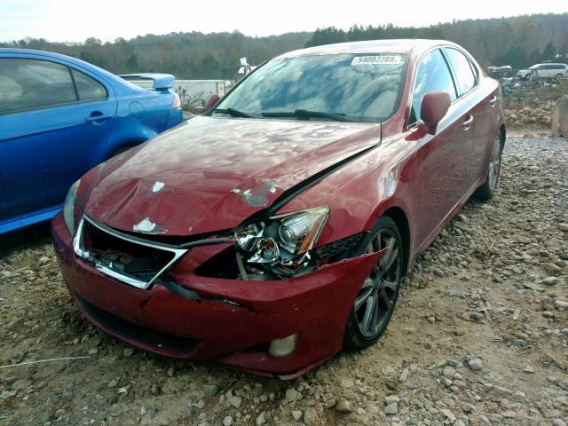 JTHBK262972034281 - 2007 LEXUS IS 250 RED photo 2