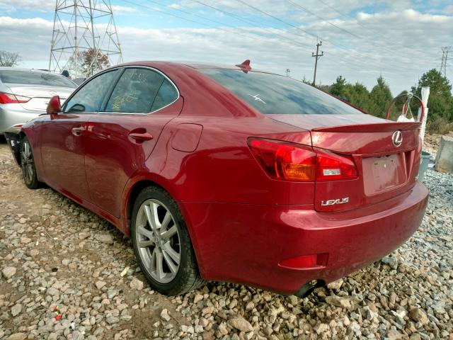 JTHBK262972034281 - 2007 LEXUS IS 250 RED photo 3