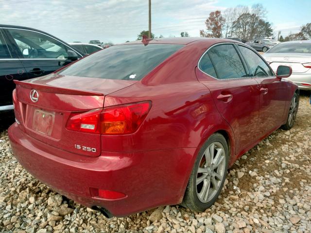 JTHBK262972034281 - 2007 LEXUS IS 250 RED photo 4