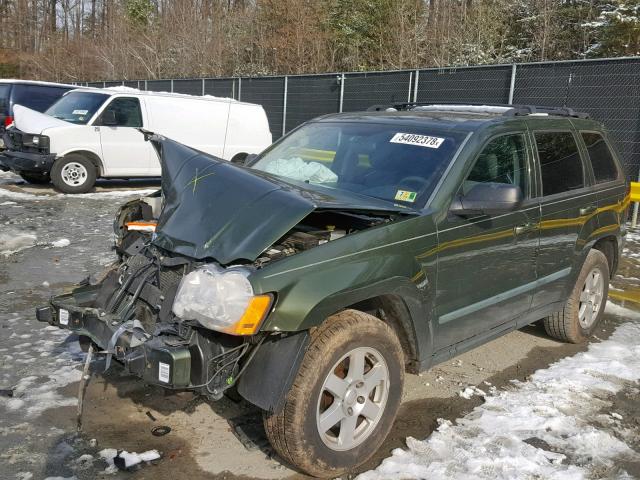 1J8GS48K38C240443 - 2008 JEEP GRAND CHER GREEN photo 2