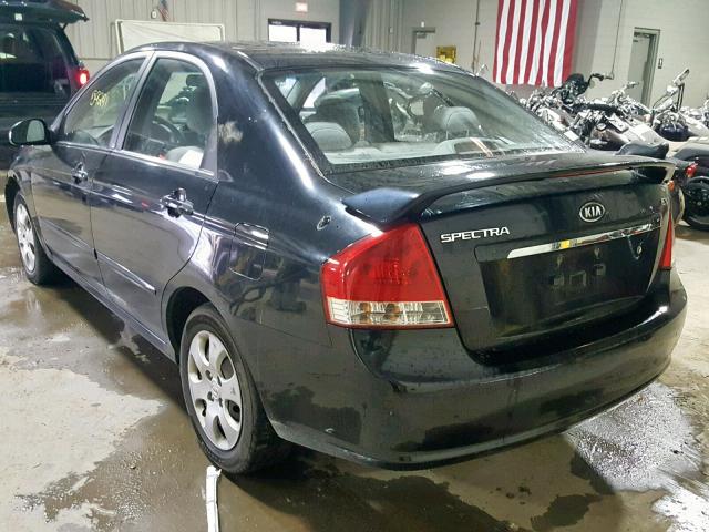 KNAFE222795620413 - 2009 KIA SPECTRA EX BLACK photo 3