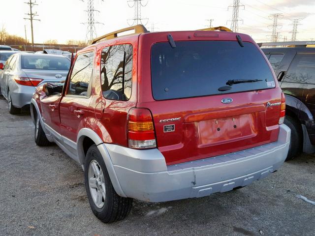 1FMYU49H87KA68922 - 2007 FORD ESCAPE HEV RED photo 3