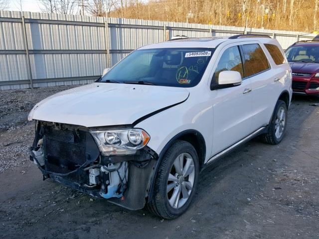 1C4SDJDT0DC690053 - 2013 DODGE DURANGO CR WHITE photo 2