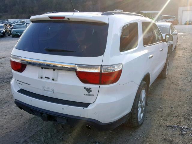 1C4SDJDT0DC690053 - 2013 DODGE DURANGO CR WHITE photo 4