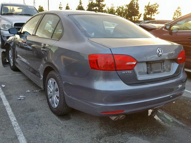 3VW2K7AJXCM424447 - 2012 VOLKSWAGEN JETTA BASE CHARCOAL photo 3