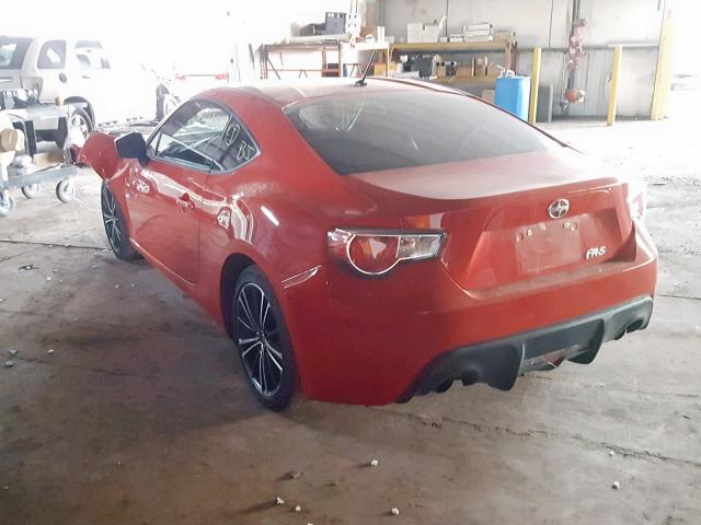 JF1ZNAA16D2703446 - 2013 TOYOTA SCION FR-S RED photo 3
