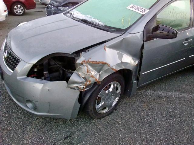 3N1AB61E48L647997 - 2008 NISSAN SENTRA 2.0 GRAY photo 9